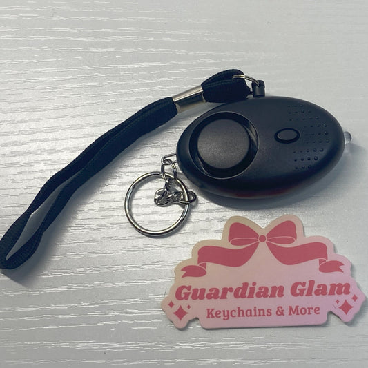 Black Flashlight Alarm Keychain 